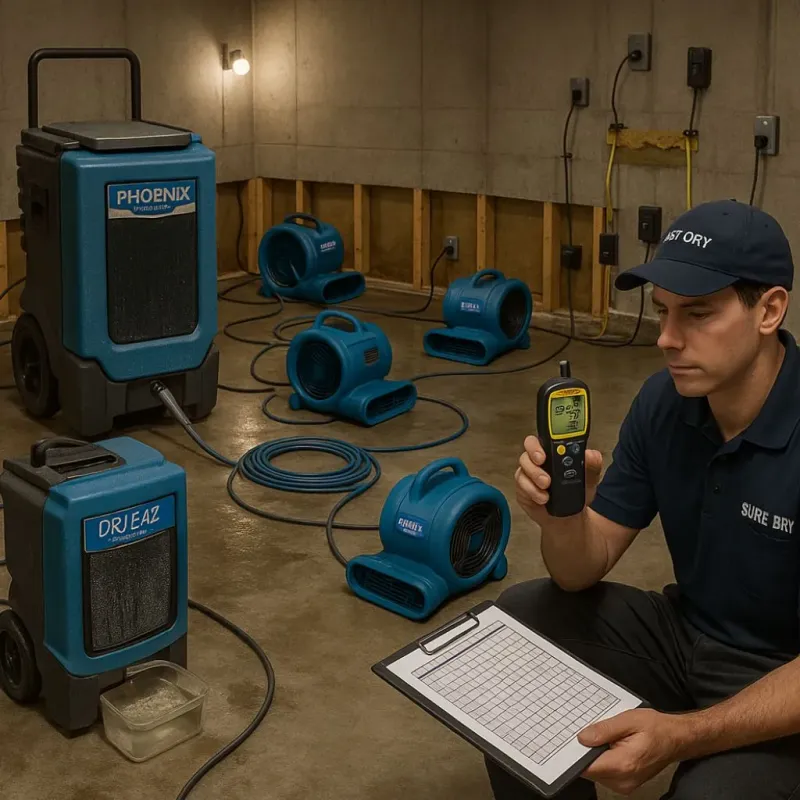 Structural Drying and Dehumidification process in Mooresville, IN